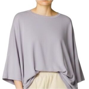 Maude Vivante Drop shoulder Half sleeve Boat neck top Gray Women’s M Neutral NWT